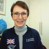 Helen Sharman reading her message about the stars
