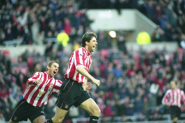 Niall Quinn and Kevin Phillips pictured during a memorable win against Chelsea at the Stadium of Light back in 1999