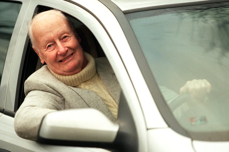 Rex Thompson of Tapton Crescent Road, Sheffield, who had just passed his Advaanced Driving test at the first attempt, aged 82, in January 2000