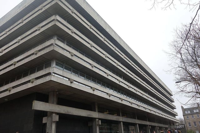This brutalist building is located within the city's university.