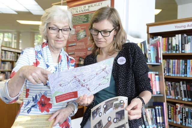 Elaine Royston and Sanne Vanderschee start trying to unravel the whodunnit trail mystery as part of Walkley Library Victorian Festival in 2019