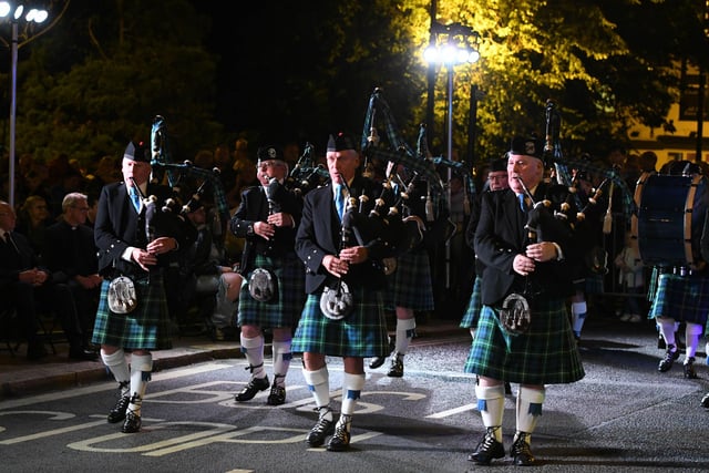 The Houghton-le-Spring Pipe Band kicked off the Houghton Feast 2021 opening ceremony on The Broadway.