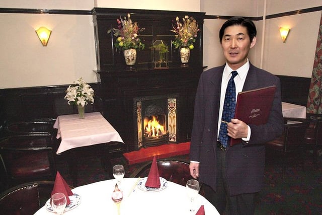 Pictured at the Canton Orchard Chinese Restaurant, Fulwood Road, Sheffield, is Manager Mr Lee in January 2002