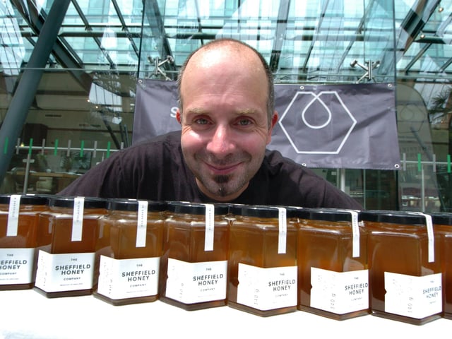 Jeremy Daughtry of the Sheffield Honey Company,in the Winter Gardens in 2010