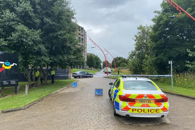 A cyclist was critically injured in an incident outside Park Hill flats in Sheffield