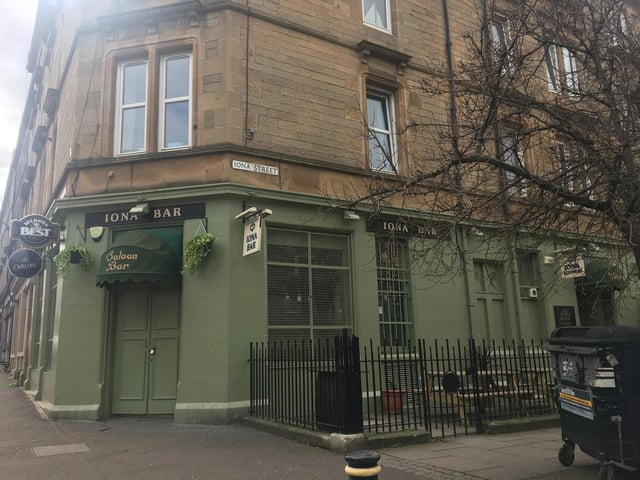 Shutters and doors firmly closed at Iona Bar in Easter Road, Edinburgh