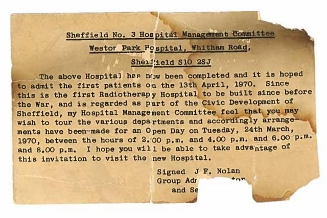 The official invitation to the hospital opening