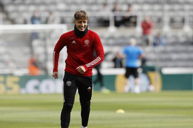 Sheffield United's Harry Boyes warms up ahead of a first team game: Darren Staples / Sportimage