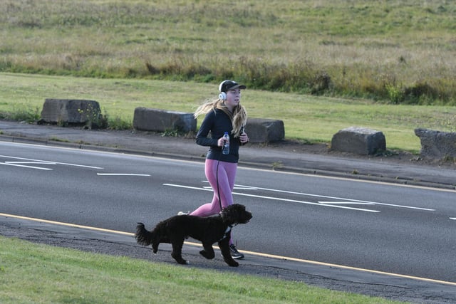 A Hartlepool Race for Life 2021 participant with her dog.