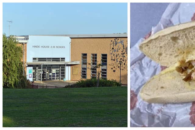 School caterer Mellors has apologised over the state of a panini which was served to a pupil at Hinde House secondary school in Sheffield