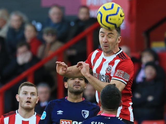 Average: 51% per game. Despite not being the tallest footballer at Bramall Lane, he's still won over half of the aerial challenges he's been involved in. He won 4/4 against Leicester City earlier in the season. (Photo by LINDSEY PARNABY/AFP via Getty Images)
