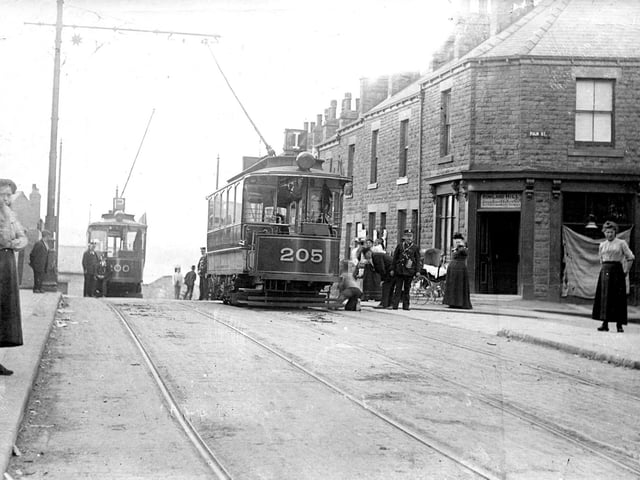 Trams at Walkley terminus, Sheffield
