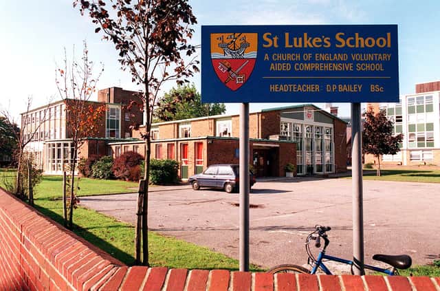 Sign outside St Luke's School in Portsmouth.