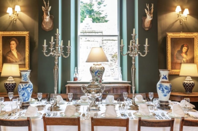 The dining room provides a perfect backdrop for feasts cooked on the chateau's double-Aga.