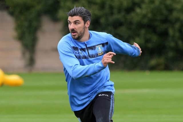 Callum Paterson in training at Sheffield Wednesday yesterday. (via @swfcofficial)