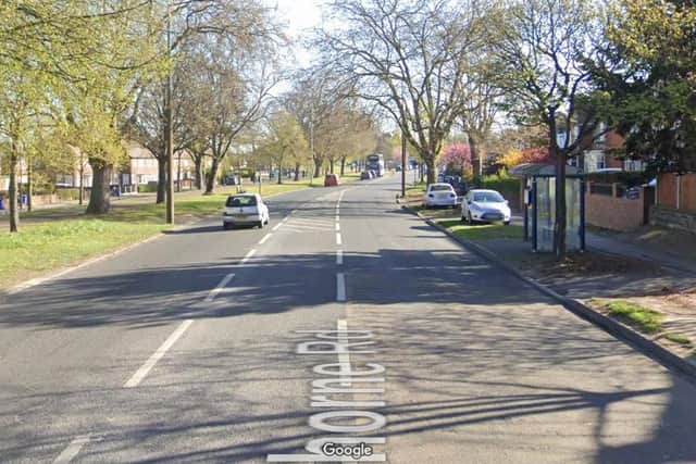 Thorne Road, Doncaster, has been closed this evening after a car crash.