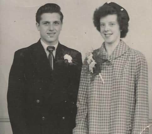 June and Les on their wedding day