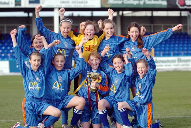 Cheers galore from one of the teams in the 2007 Hartlepool Schools Football finals. Remember it?