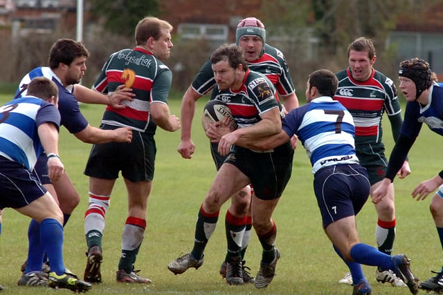 On the pitch action as West Hartlepool take on Darlington Mowden Park in this 2011 rugby unionclash.