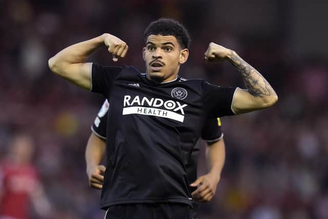 Morgan Gibbs-White scored on his final Sheffield United appearance, at Nottingham Forest, before later missing a penalty in the shootout: Andrew Yates / Sportimage