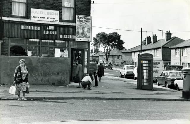The Manor Post Office and Fairleigh Ladies Hair Stylist pictured in 1981