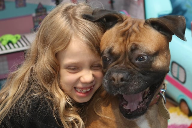 All artists need inspiration, and eight-year-old  Chloe Daykin is no exception. Here the amazingly talented autistic artist is pictured here with her best friend Skye the boxer dog. Her mum Kerry Wright says the pair are inseparable!