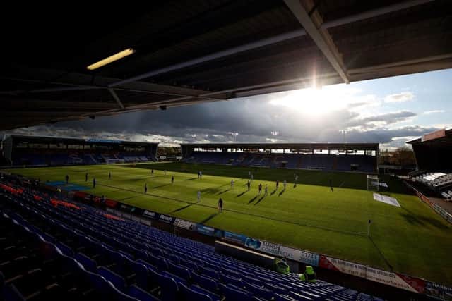 Shrewsbury Town have been forced to play on their New Meadow pitch this week. (Photo by Naomi Baker/Getty Images)