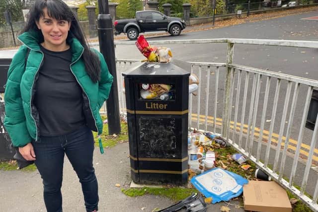 Sheffield councillor Angela Argenzio has criticised Amey for not emptying a bin near Newbould Lane in Broomhill which is constantly overflowing.