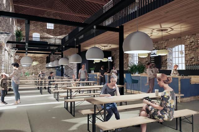 How the interior of the new food hall will look.