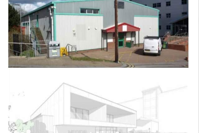 The application states that the current theatre building, a former examination hall turned theatre used for the teaching of performing arts courses, is "not attractive", and has a "negative impact on the surrounding area".