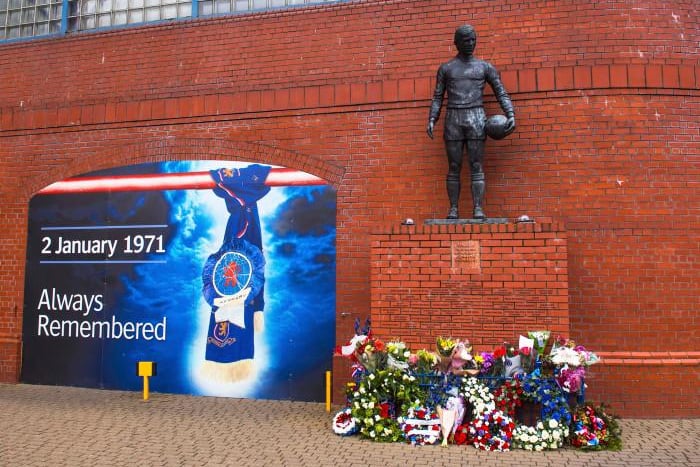 Located outside the Main Stand at Ibrox, the bronze sculpture is a tribute to former captain Greig’s contribution to Rangers. A memorial statue also commemorates those who lost their lives in the 1971 Ibrox Stadium disaster. Fans often pause for a moment of reflection.
