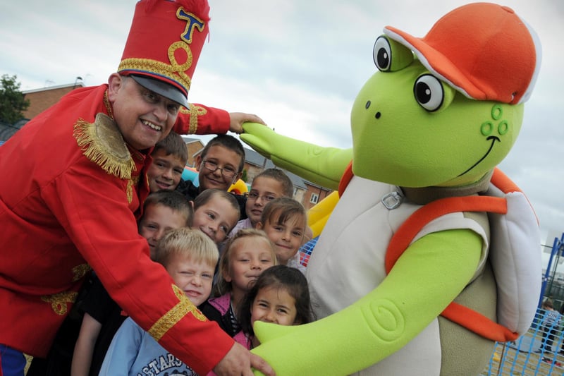 Tommy the Trumpeter and Speedy entertain youngsters at a funday at the Ridgeway Children's Centre in 2010.