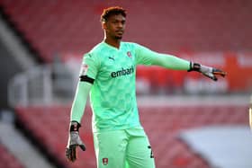 Rotherham United 'keeper Jamal Blackman could be fot to face Swansea next week. (Photo by Gareth Copley/Getty Images)