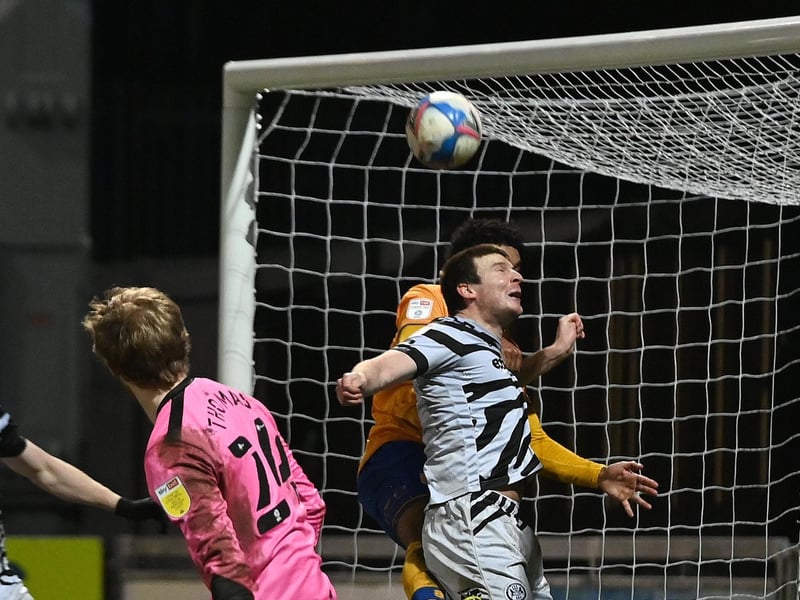 Forest Green's Chris Stokes clears the ball off the line. Picture: Andrew Roe/AHPIX LTD