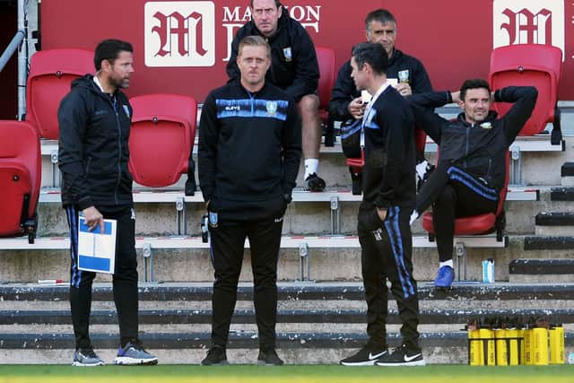 Garry Monk watches on during Sheffield Wednesday's defeat at Bristol City. Picture: Steve Ellis