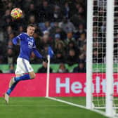 Sheffield-born Jamie Vardy equalled a Premier League record in Leicester City's win over Watford.