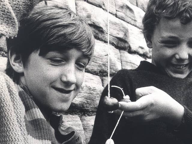 Conkers
Kevin Hutchinson and Mark Dawes of Crookesmoor Junior School.
24 September 1974.
