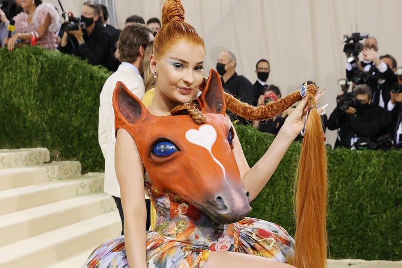 Kim Petras attends The 2021 Met Gala Celebrating In America: A Lexicon Of Fashion at Metropolitan Museum of Art on September 13, 2021 in New York City. (Photo by Mike Coppola/Getty Images)