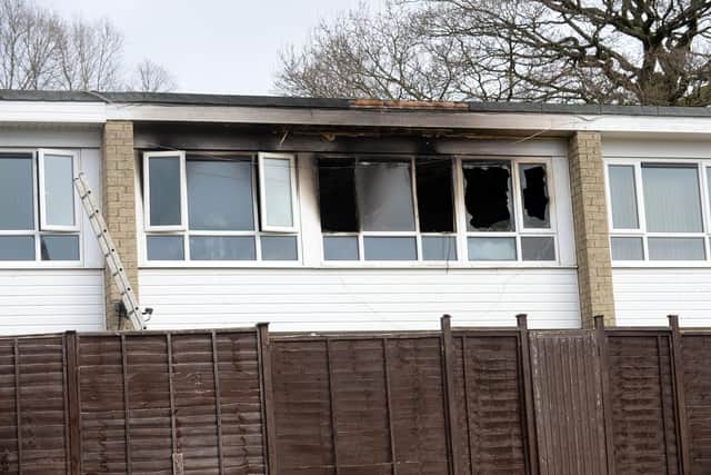 A woman died in a blaze in Heeley, Sheffield, this morning (Pic: Steve Ellis)