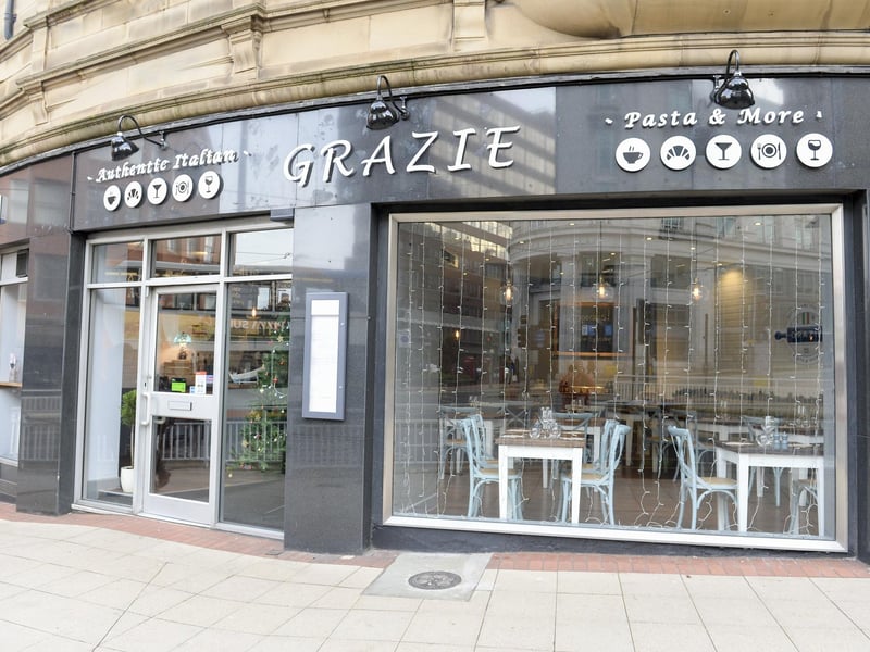 Grazie authentic Italian at Leopold Street in Sheffield is rated 4.8 out of 5, with 176 Google reviews. Customers rate the atmosphere highly