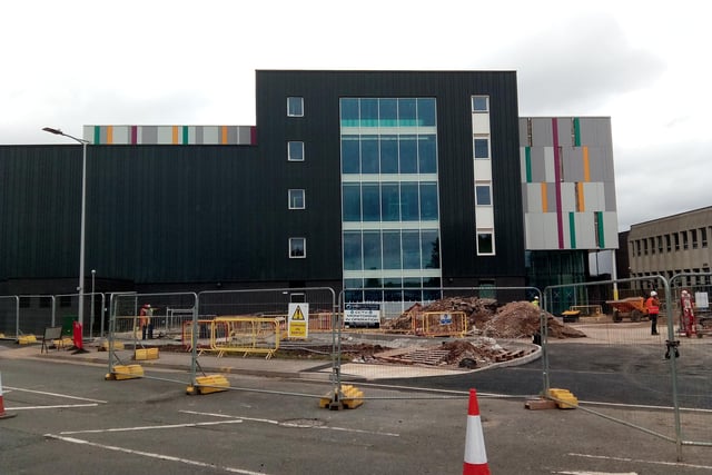 The Unversity Technical College taking shape at Waterdale, Doncaster. viewed from College Road