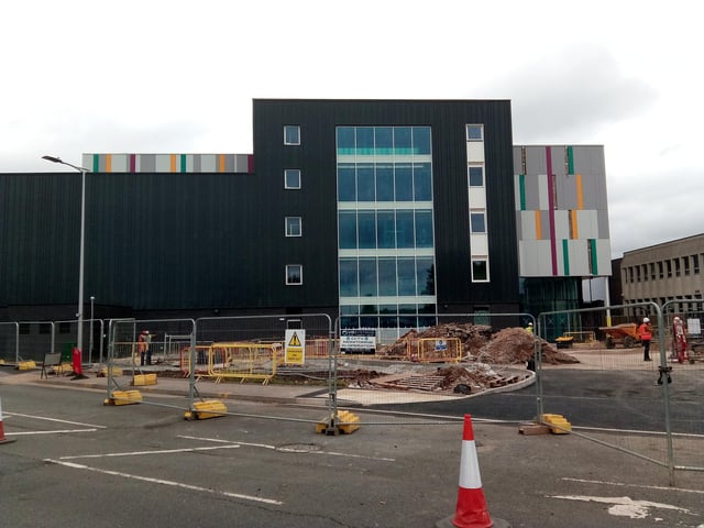 The Unversity Technical College taking shape at Waterdale, Doncaster. viewed from College Road