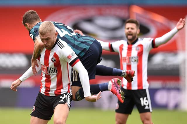 Oli McBurnie in action for Sheffield United after recovering from an injury: Oli Scarff - Pool/Getty Images