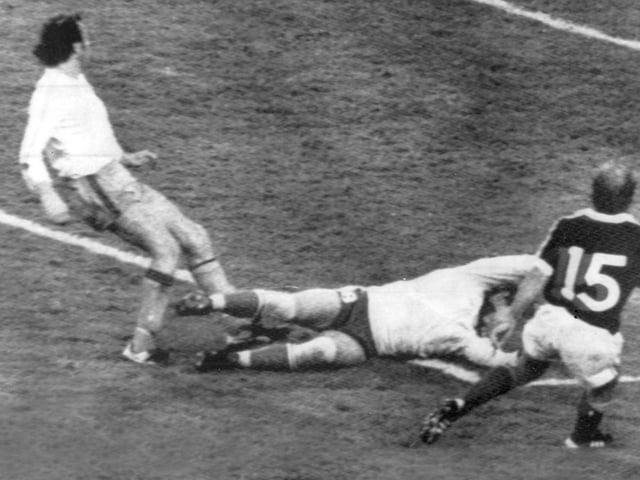 Archie Gemmill scores against Holland at the 1978 World Cup. The goal is still viewed today as the greatest Scotland has ever scored in a major tournament.
