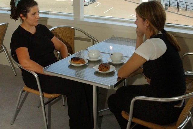 Pausing for a chat and a bite to eat in 2003. Did you love the food choices at Jacksons Landing?
