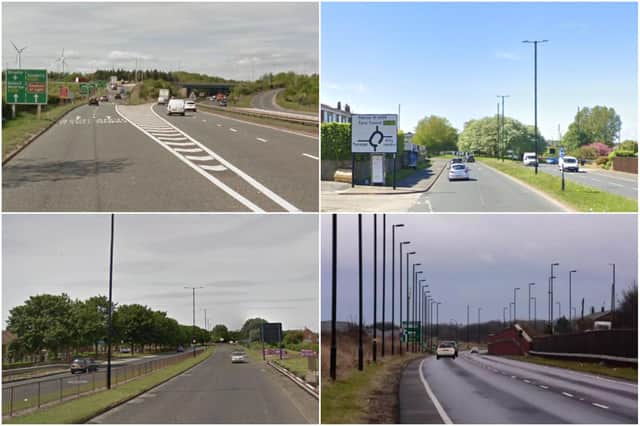 Just some of the Sunderland roads where most casualty accidents took place across the years 2014-18.