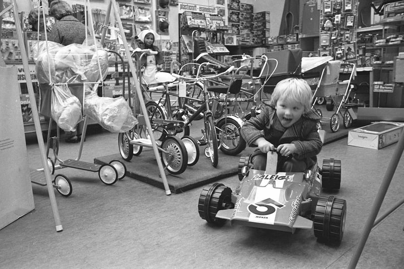 Michael Jones said: "Joseph's Toy Shop. Spending all my pocket money on Matchbox model aeroplanes and Subbuteo bits and bobs." Pictured here having fun in 1976.
