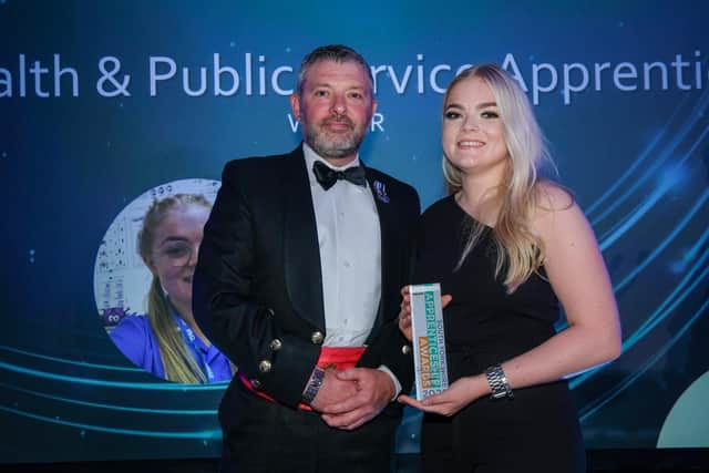 Health & Public Service Apprentice, Winner Emma Driver, presented by Jason Lees, Chief Petty Officer, Royal Navy
