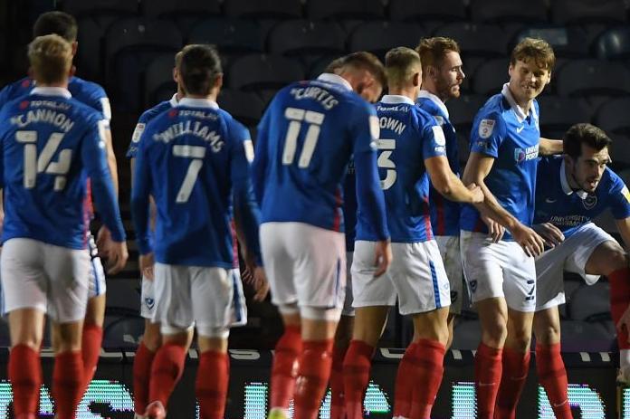 John Marquis celebrates with team mates after opening the scoring  against Northampton.  Picture: Mike Hewitt/Getty Images
