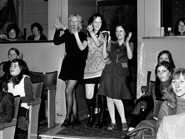 Three fans dancing at a Cliff Richard concert at the Odeon cinema in Edinburgh in November 1972.
